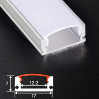 Profil en aluminium de lumière de bande Led personnalisé 17*7mm canal de profil en aluminium Led encastré avec diffuseur pour bande lumineuse Led