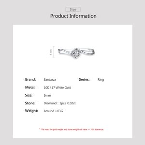 factory custom Solid <b>White</b> Gold Single Diamond Twist Stackable Ring, <b>Square</b> <b>Frame</b> Illusion Setting Promise Band For Women - Product Image 3