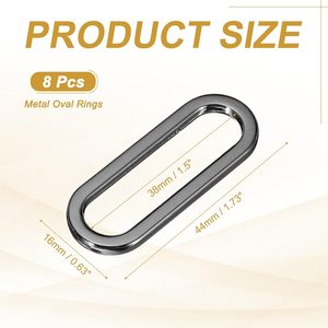 Anneaux ovales en métal, boucles métalliques pour sangles, anneaux plats pour la fabrication de sacs DIY, ceintures, artisanat du cuir, sacs à main - Product Image 2
