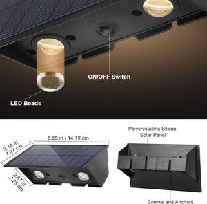 Lámpara Solar LED para Exteriores, IP65, Resistente al Agua, para Jardín, Valla, Montaje en Pared, Venta al Por Mayor - Product Image 6