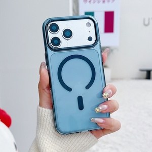 High quality plating <b>camera</b> crystal HD transparent magnetic phone case clear cover for <b>iPhone</b> 11 12 13 <b>14</b> 15 16 17Air - Product Image 5