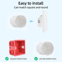 TYSH 1 Commutateur d'écran tactile intelligent 4 gangs HomeKit Télécommande via Wifi Zigbee Panneau concave sans fil Lumière LED Smart Life