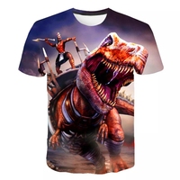 Vente chaude impression 3D Animal dinosaure t-shirts haute qualité sweat surdimensionné logo personnalisé dessin animé à manches courtes t-shirts
