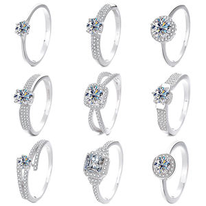 Anillo de Compromiso Romántico para Mujer de Alta Calidad con Moissanita D VVS Talla Brillante en Plata de Ley 925, Joyería al por Mayor para Bodas - Product Image 5