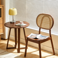 Chaise de salle à manger en bois massif et rotin Tenghang, style nordique mi-siècle moderne, style japonais Wabi Sabi, pour la maison, le café, le restaurant