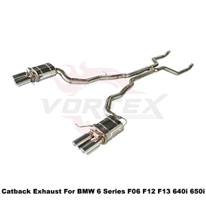 Vortex Elite-Tuned Stainless Steel System For BMW F06 F12 F13 640i 650i Quad-Tip <b>Exhaust</b>-Setup - Product Image 3