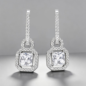 Orecchini Pendenti con Micro Pavé di Zirconi per Donne, Gioielli Eleganti e Versatili per l'Uso Quotidiano - Product Image 5