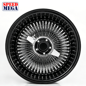 Jantes à rayons Speedmega Deep Dish Wire Rims Cross Lace 72 Multi Staggerd Spoke Wire Wheels pour Packard 14x6 14x7 - Product Image 6
