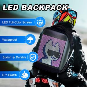 Sac à dos LED programmable en couleur pleine, contrôlable par application, étanche, grande capacité, pour le camping, le cyclisme et les voyages - Product Image 2