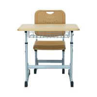 Ensemble bureau et chaise d'école primaire en Roumanie, réglable en hauteur, pour enfants