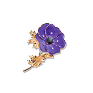 Broche de Amapola, Broche de Moda con Diseño de Flor y Pedrería, Broche para Ropa al por Mayor - Product Image 2
