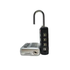 Security Zinc Alloy TSA Approved 4 Dial Combination Password Lock Travel Luggage Lock