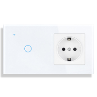 Prises européennes WiFi Prises murales intelligentes Interrupteur d'éclairage électrique en verre