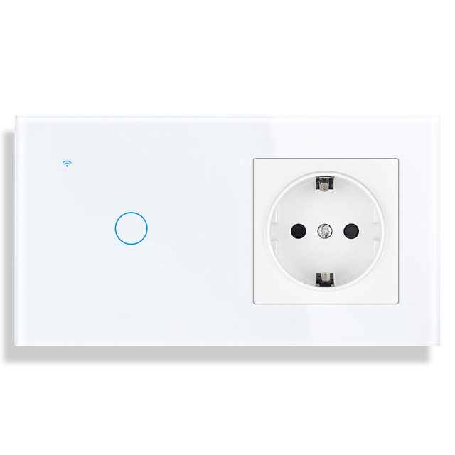 European Plugs WiFi Smart Wall Sockets Electrical Glass Light Switch