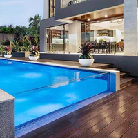 Grand conteneur de fenêtre en acrylique jacuzzi piscine de plongée en fibre de verre grande piscine extérieure Piscina piscine hors sol