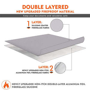 مقلمة الحرائق والماء من السيليكون لحفظ الملفات والنقود على شكل مجلد حقيبة المستندات بقفل للتخزين الآمن - Product Image 3