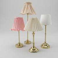 Ensemble de 3 lampes de table sans fil avec abat-jour en tissu et base en fer, centre de table sans fil pour événements de mariage