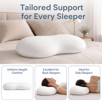 Oreillers Ergonomiques en Mousse à Mémoire de Forme Personnalisés en Gros SGS Ergo Mellow Sleep Blanc Design Personnalisé Faible MOQ