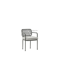 Fauteuil de patio en aluminium tressé pour l'extérieur, léger et durable, idéal pour les restaurants