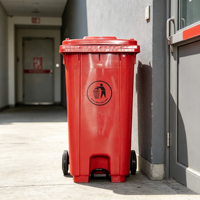 Conteneur à déchets en plastique robuste inclinable à 360° avec roues pour la collecte et l'élimination des déchets commerciaux