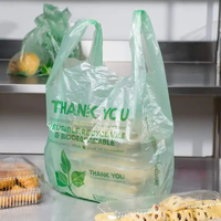 Sacs de courses en plastique biodégradables, pratiques, robustes, avec poignées, personnalisés, grands sacs de courses en plastique