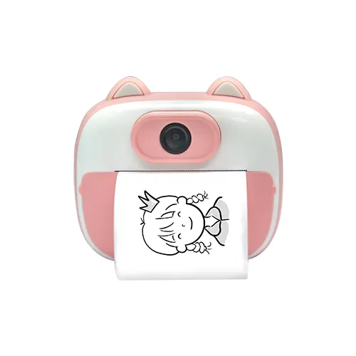 2.0 IPS écran mignon dessin animé enfants impression caméra instantanée imprimante d'étiquettes thermiques jouet cadeaux Souvenir double caméra pour les enfants