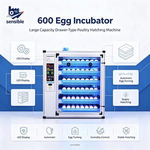 Incubadora de Huevos de 600 Huevos Tipo Cajón, Incubadora de Aves de Corral con Volteo Automático de Huevos, Pantalla LED y Control de Humedad para Pollos, Patos y Gansos - Product Image 1