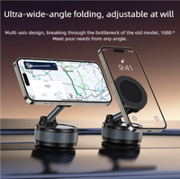 Support de téléphone de voiture magnétique puissant et flexible à hauteur réglable, fixation par ventouse, rotation à 360 degrés, nouveauté, vente chaude