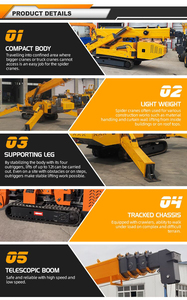Livraison Gratuite <span class=keywords><strong>Grue</strong></span> Araignée Industrielle Robuste sur Chenilles de 5 à 12 Tonnes, 6m 9m, Mini <span class=keywords><strong>Grue</strong></span> à Louer avec Jib Supplémentaire - Product Image 5