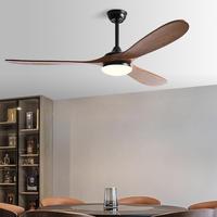 Ventilateur de plafond en bois massif de 52 pouces avec éclairage et caméra cachée, à prix imbattable