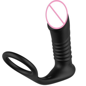 Mannelijke prostaatmassagevibrator, anale <span class=keywords><strong>plug</strong></span> van siliconen, anale butt <span class=keywords><strong>plug</strong></span> vibrator stimulator, butt delay cockring, seksspeeltje voor mannen - Product Image 3