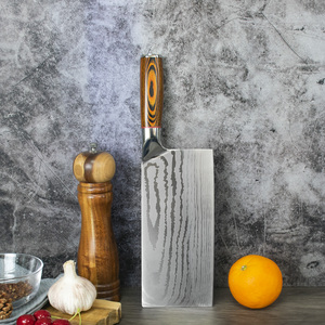 Cuchillo de Chef de Damasco con diseño láser, utensilio de cocina con mango de madera Pakka, 8,4 pulgadas - Product Image 3