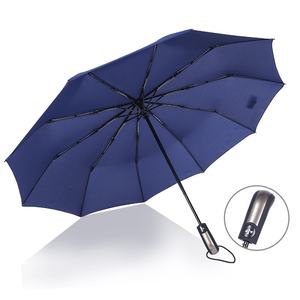 Parapluie automatique pliable en 3 parties, personnalisable avec logo, résistant au vent (10 000 points), en tissu polyester, idéal pour les cadeaux d'affaires - Product Image 4