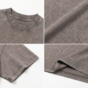 <span class=keywords><strong>T</strong></span>-<span class=keywords><strong>shirt</strong></span> court en coton 230g pour <span class=keywords><strong>femme</strong></span>, style <span class=keywords><strong>vintage</strong></span> délavé, coupe ample et douce, épaules tombantes, décolleté sexy, effet vieilli - Product Image 4