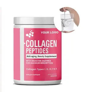 Label pribadi suplemen kesehatan protein Vital OEM collagen i ii v x bubuk kolagen peptida kolagen laut