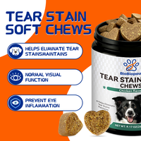 L'élimination rapide des taches de larmes de chien mâche de délicieuses friandises à mâcher pour petits et grands chiens suppléments de soins de santé pour animaux de compagnie