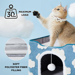 Cuccia Moderna Universale per Cani e Gatti in Tessuto, Pieghevole, a Doppio Strato, Rimovibile, Portatile, Calda per l'Inverno, per Tutte le Stagioni, per Uso Interno ed Esterno - Product Image 5