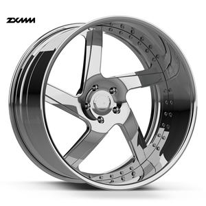 Jantes en alliage d'aluminium forgé concave à fond profond chromées polies personnalisées ZXMM 2/3 pièces 17 18 19 20 21 22 24 pouces - Product Image 2