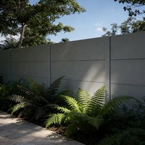 Clôture de jardin minimaliste moderne, structure en aluminium, <span class=keywords><strong>panneau</strong></span> composite en sulfate de magnésium, certifié ISO, installation rapide, conception sans soudure - Product Image 6