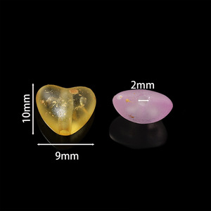 Acrylic Heart Shaped <b>Beads</b> With Gold Flecks For Bracelet Making 12 Colors 100Pcs DIY Jewelry Accessories - Product Image 2