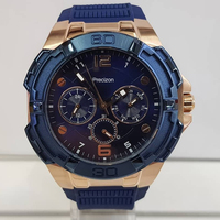 Montre chronographe à quartz multifonction pour homme avec bracelet en silicone, date, jour, sous-cadran, aiguilles luminescentes
