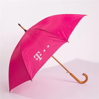 Parapluies droits en bois modernes à logo personnalisé, coupe-vent, avec tissu en polyester, ouverture automatique et semi-automatique – Ventes flash
