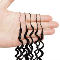 Extensions de cheveux synthétiques au crochet, 18 pouces, sans nœuds, pré-séparées, plumes légères, fil invisible, sans couture