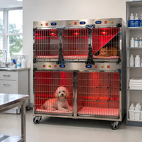 Cage à oxygène chauffante infrarouge en acier inoxydable XY ACQY pour cliniques vétérinaires, hôpitaux et salles de récupération