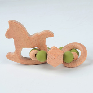 Anneaux de dentition en bois de frêne souple Shine Pep, jouet musical pour nouveau-né, bracelets unisexes pour le soin et le jeu, 0-24 mois - Product Image 4