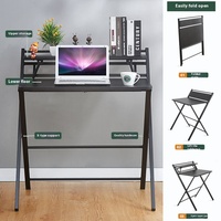 Table d'ordinateur pliante de stockage à double couche moderne Simple ménage étudiant bureau d'étude salle sans installation meubles de location