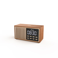 Massivholz Vintage-Lautsprecher mit Starkem Bass für Zuhause und Outdoor, FM-Radio, Kabelloses Laden, Wecker, Audio