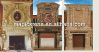 Cheminée en marbre sculptée à la main de style européen pour une utilisation intérieure/extérieure, pour jardin, parc, extérieur d'hôtel, écologique et durable