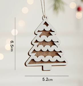 Giáng sinh mới tự làm trang trí cửa sổ nhà gỗ Đồ trang trí Xmas cây bông tuyết treo đồ trang trí lễ hội trang trí nhà - Product Image 6