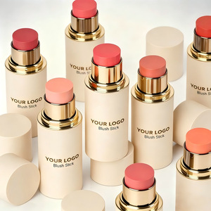 Stick de blush crème à fini mat imperméable avec logo personnalisé, teinte pour les joues nude rose rosé, maquillage pour la beauté quotidienne - Product Image 1